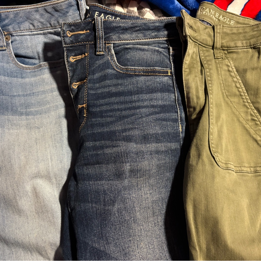 American Eagle Outfitters Blue and Olive Jeans Jeggings